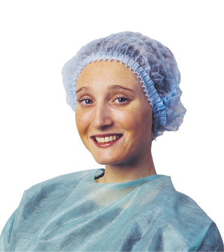 [957606] Box of 100 white bouffant style mob caps 