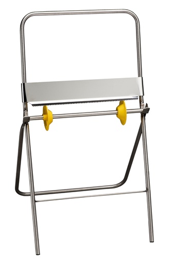 [957720] Stainless steel dispenser for paper rolls - floor stand